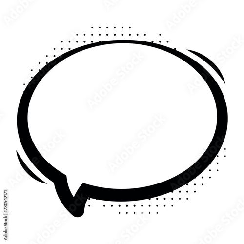 Oval Message Bubble Cartoon Style