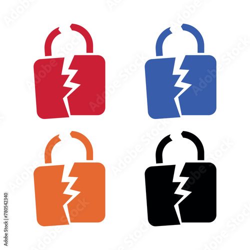 Padlocks Broken Multiple Colours Set