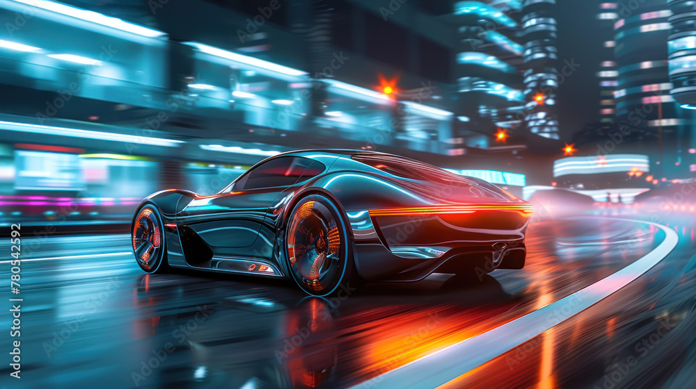 car advanced technology. In the future, 40 years overtaking, utilizing rear curtain sync for dynamic motion effect. car advanced technology. In the future, 40 years overtaking, utilizing rear curtain sync for dynamic motion effect.