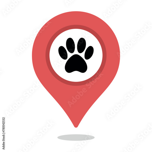 Paw Print Location Pin