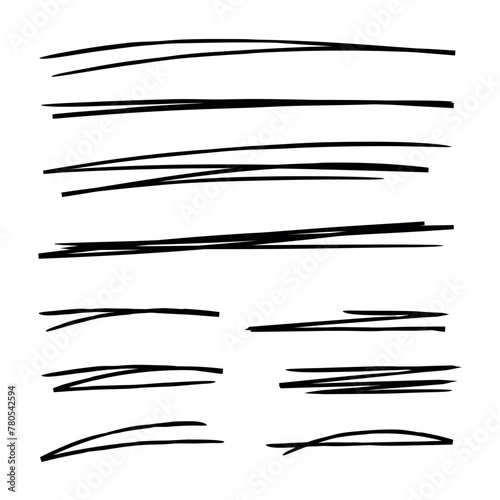 Pen Stroke Lines Set