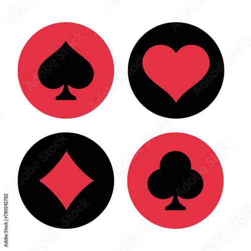 Playing Card Suits In Circles