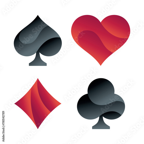 Playing Card Suits Logo Style