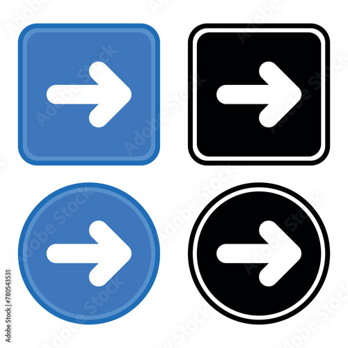 Right Arrows Circle And Square