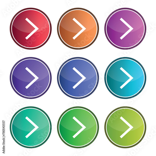 Right Arrows Gradient Multi Colours Set