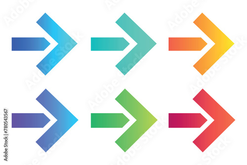 Right Arrows Split Gradient Set