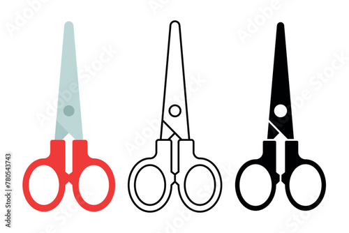 Scissors Flat Outline Glyph