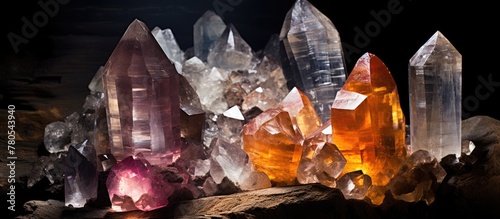 Crystals found in cave formations in an old mine site. photo