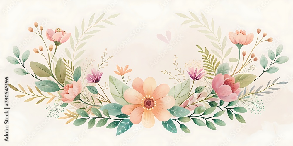 Minimalist Floral Mother's Day Background - Soft Pastel Colors