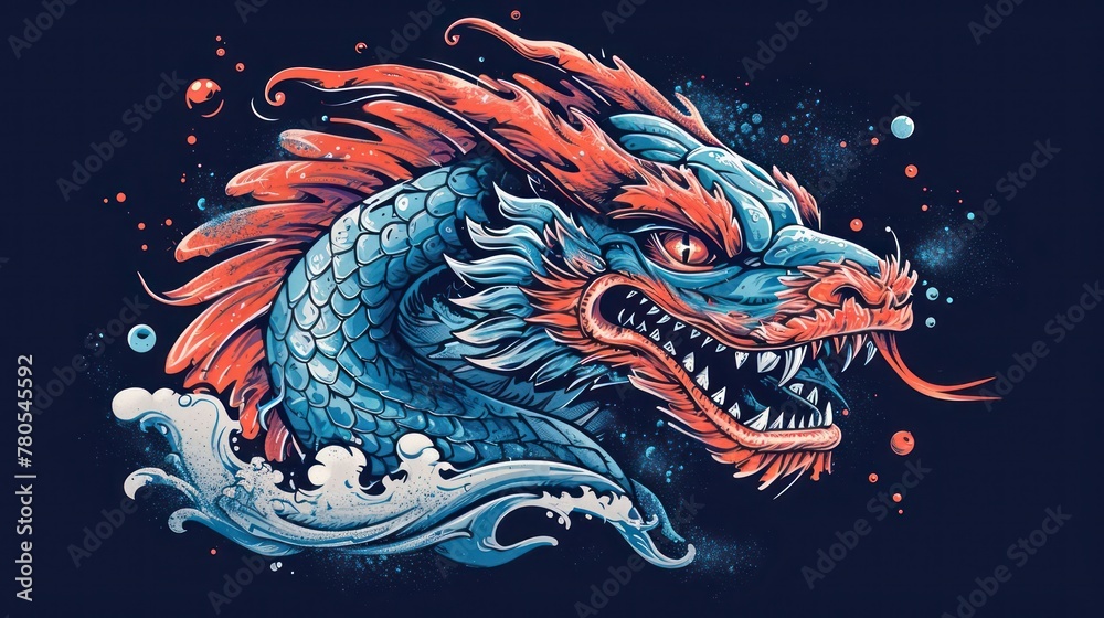 sea serpent-themed monster head, exuding an aquatic gothic vibe sea serpent-themed monster head, exuding an aquatic gothic vibe