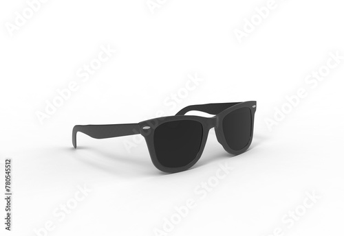 sunglass angle view with shadow 3d render