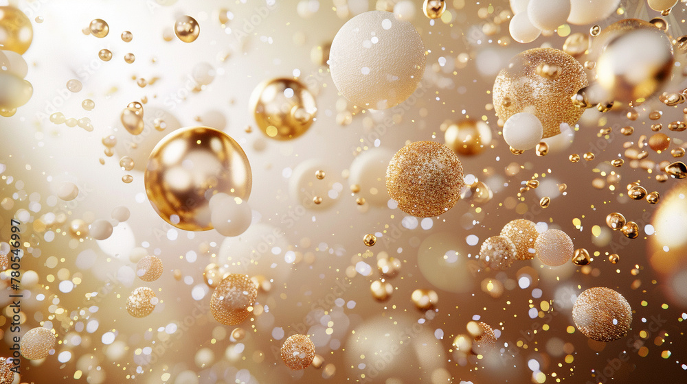 Abstract Golden Bubbles Background
