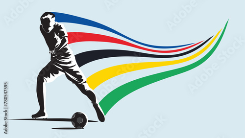Vector trophy of the European Football Championship 2024 in Germany vector illustration.