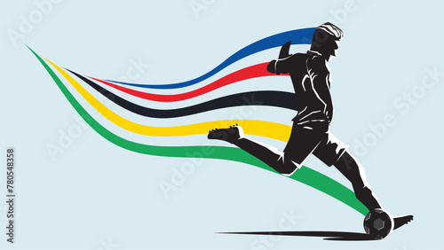 Vector trophy of the European Football Championship 2024 in Germany vector illustration.