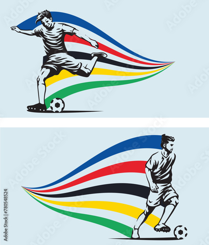 Vector trophy of the European Football Championship 2024 in Germany vector illustration.