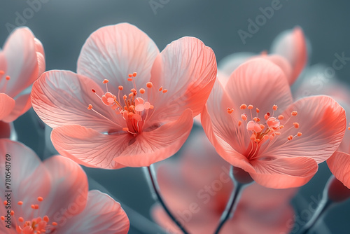 Blooming pink flowers cluster natural floral macro background wallpaper