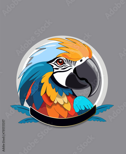  Parrot in the grey background