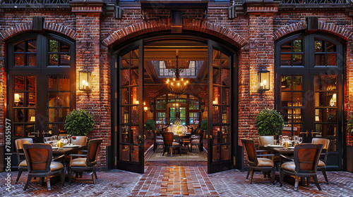 Cozy European Street Scene with Traditional Cafe Charm, Inviting Relaxation and Culinary Delights in an Historic Setting