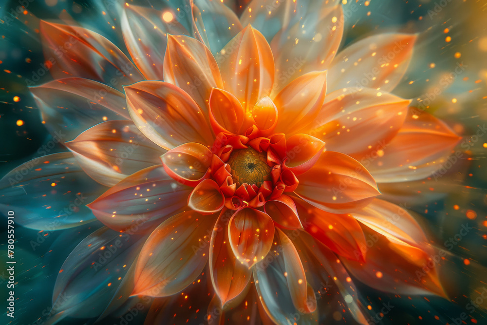 Fototapeta premium Radiant Bloom in Vivid Colors: A Stunning Floral Macro
