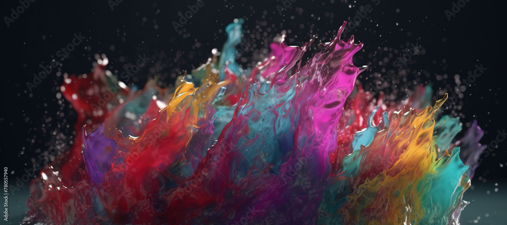 colorful watercolor ink splashes, paint 224