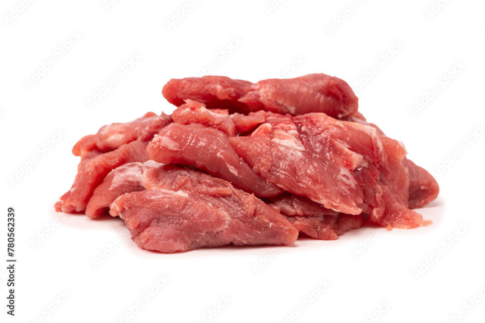 Raw pork tenderloin isolated on a white background.  Fresh meat.