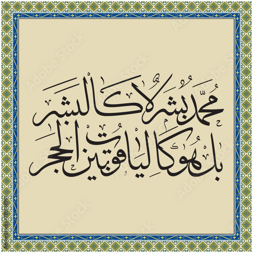 "Muhammad (ﷺ) is a human being, but he is not like other humans.
What a ruby ​​is there among the stones; "It's the same among men."