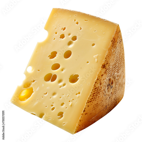 isolated close-up of piece of cheese