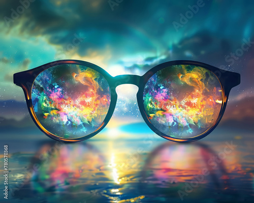 A pair of glasses that reveal the aura of all things alive, showing the world in a spectrum of emotions and energies