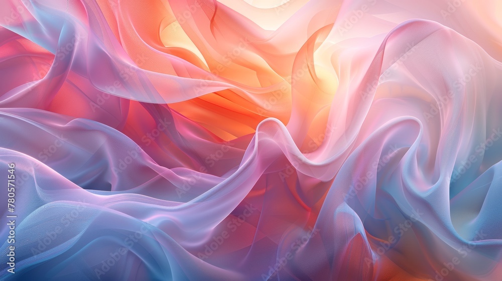 A close up of a colorful abstract painting with wavy lines, AI