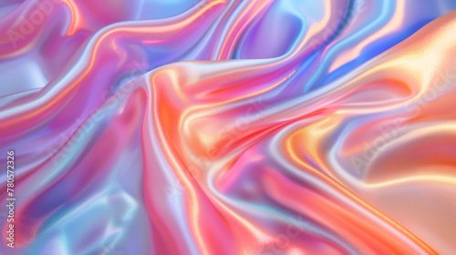 A close up of a very colorful fabric with some shiny material, AI