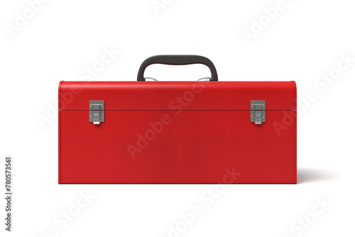 Red toolbox isolated on white background