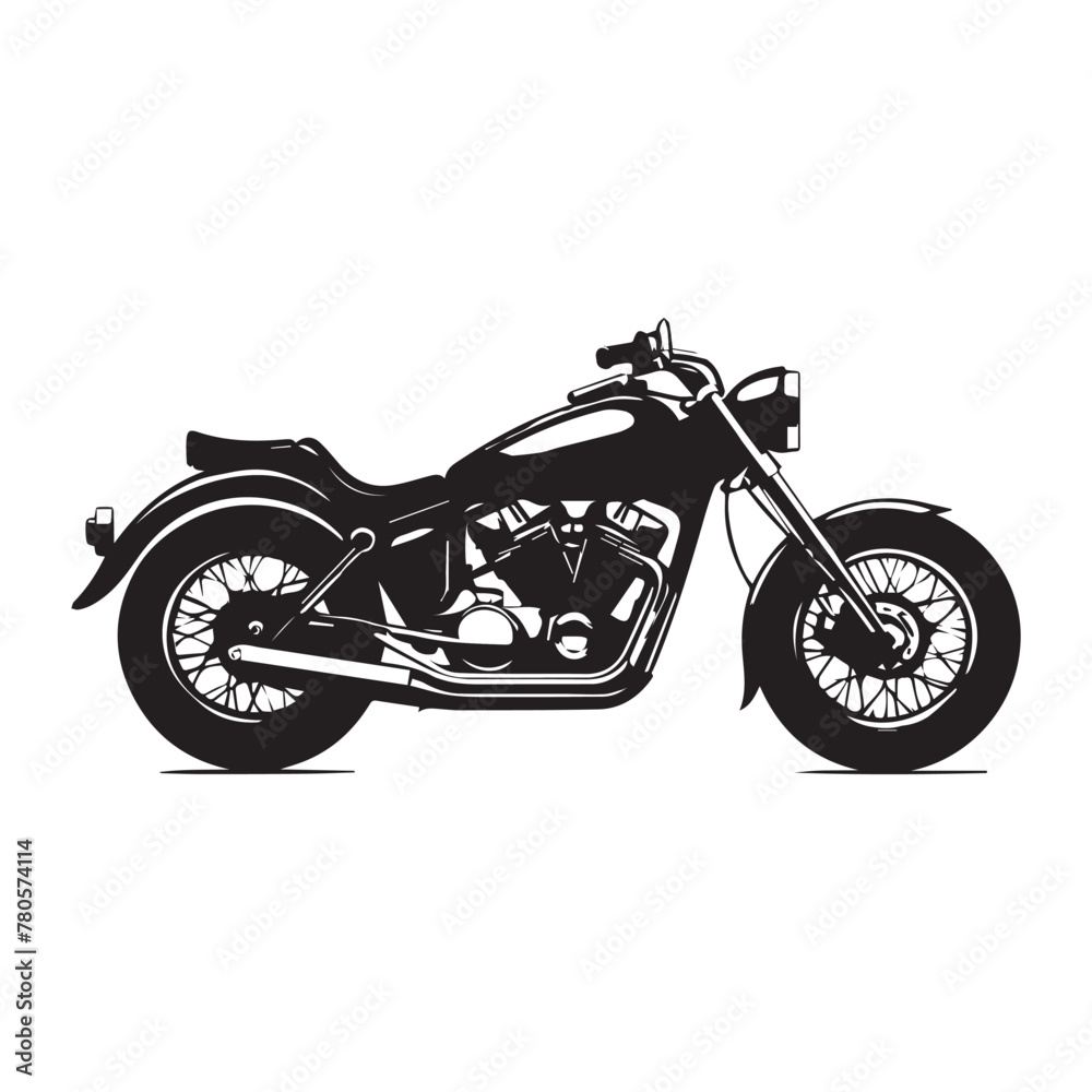 classic motorbike logo vector icon silhouette design image