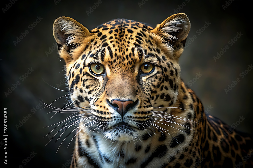 Obraz premium close up portrait of a leopard generative ai