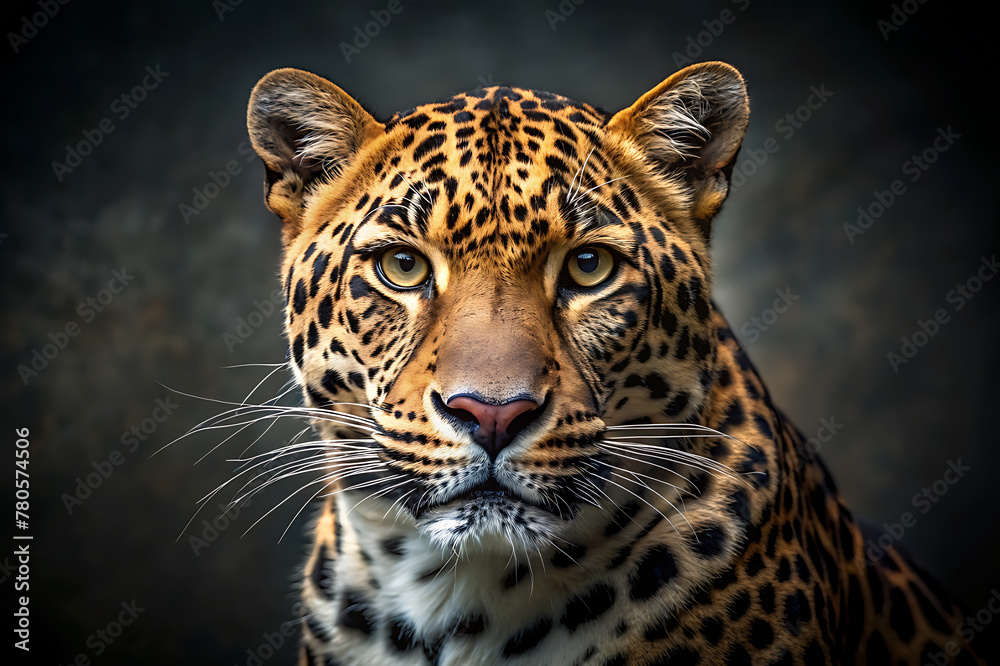 Naklejka premium portrait of a leopard generative ai 