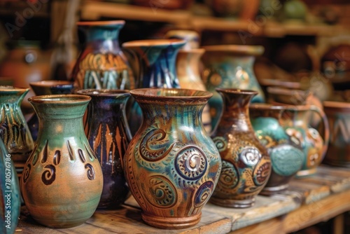 Photo Mexican pottery beautiful hand art, traditional culture © Ali