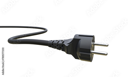 Black electric plug isolated on white background © tiero