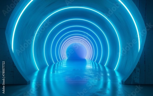 An ethereal, otherworldly tunnel of vibrant neon lights, casting a mesmerizing glow and creating a dreamlike atmosphere.