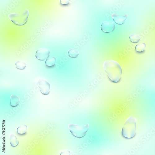 summer banner template. abstract wavy background. Drops of water on a colored background.