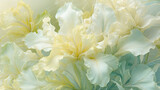 artistic illustration of romantic yellow white iris flower in ethereal dreamy painting style 