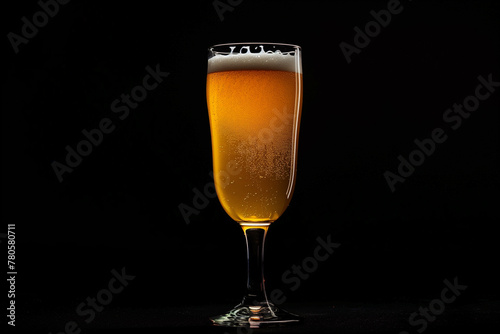 glass of beer on black background © agrus_aiart