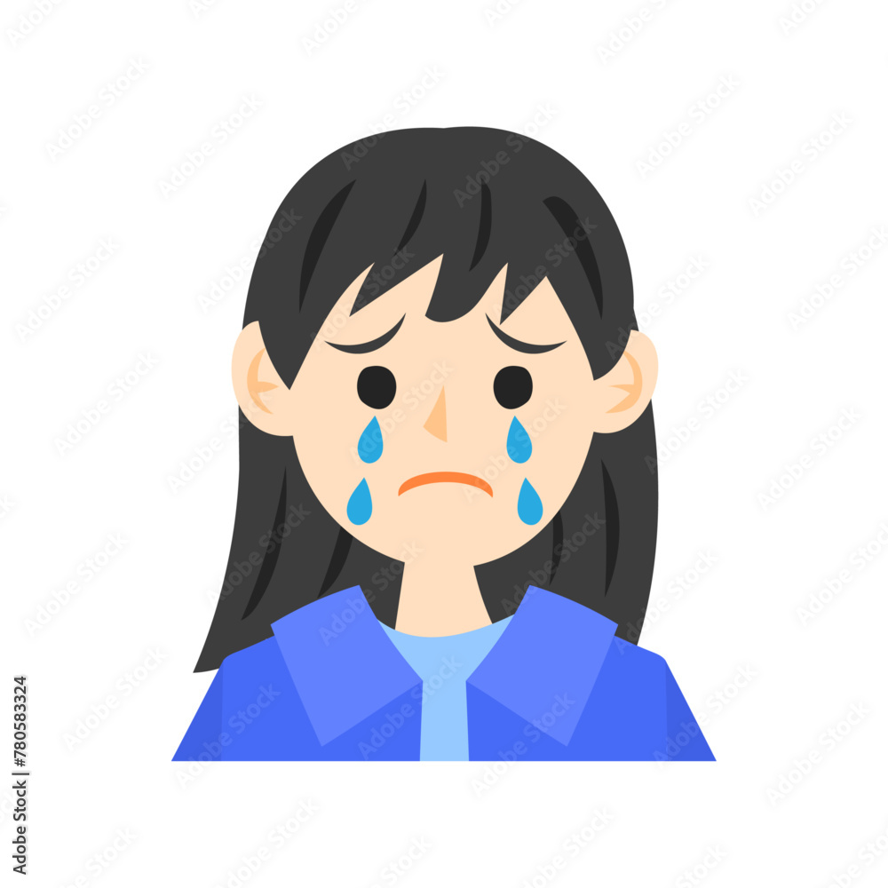 泣く女の子の顔。フラットなベクターイラスト。
Crying girl’s face. Flat vector illustration. 泣く女の子の顔。フラットなベクターイラスト。
Crying girl’s face. Flat vector illustration.
