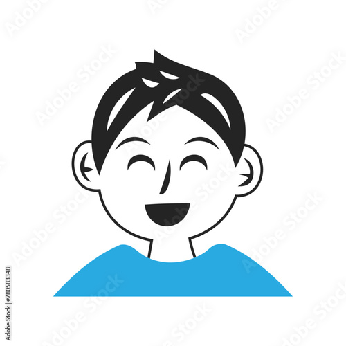 笑う男の子の顔。シンプルなベクターイラスト。
Laughing boy’s face. simple vector illustration.