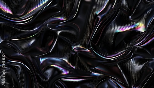 close-up holographic crumpled fabric