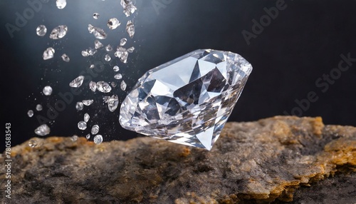 Cascading Brilliance: The Journey of a Large Diamond Downward"
