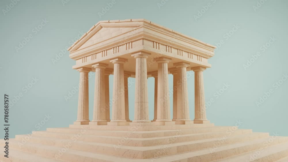Peach Parthenon: Classical Revival in Pastel Peach Parthenon: Classical Revival in Pastel