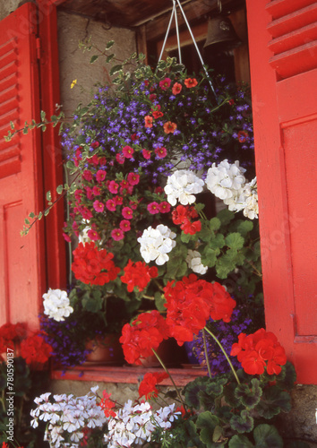 window in flowers in chamonix