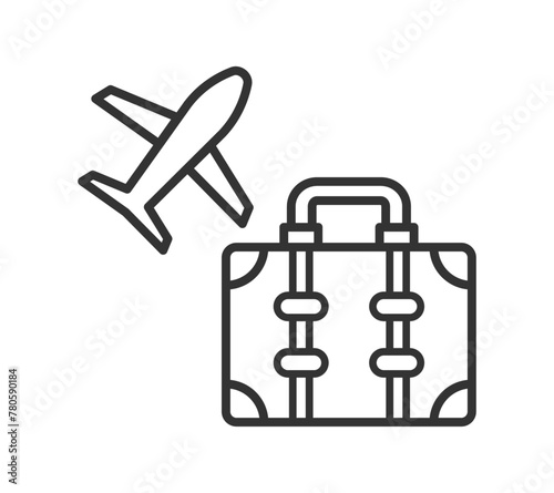 シンプルな線画のイラスト　旅行
