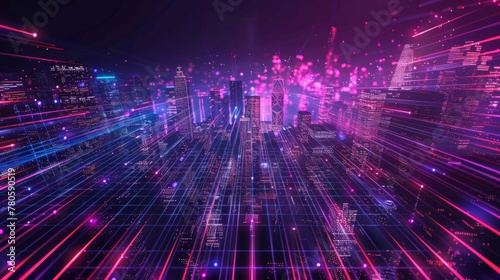 future unfolded as digital skyscrapers formed the backdrop to a stunning flight animation