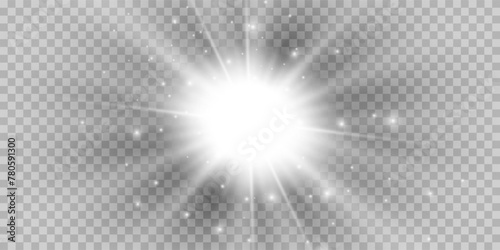 Glow light effect. Star burst with sparkles.Sun. Vector illustration. Vector illustration of abstract flare light rays