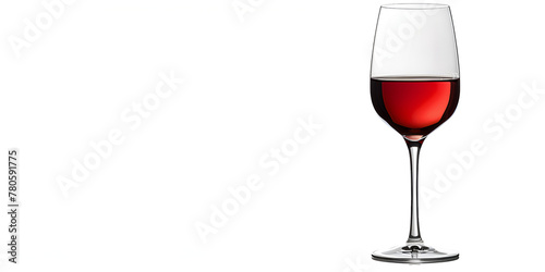 Close up top view of Luxury Wedding Red Wine Glass Ultra Thin Crystal Goblet Art Big Belly Tasting Cup Crystal Red Wine Glass isolated on white background